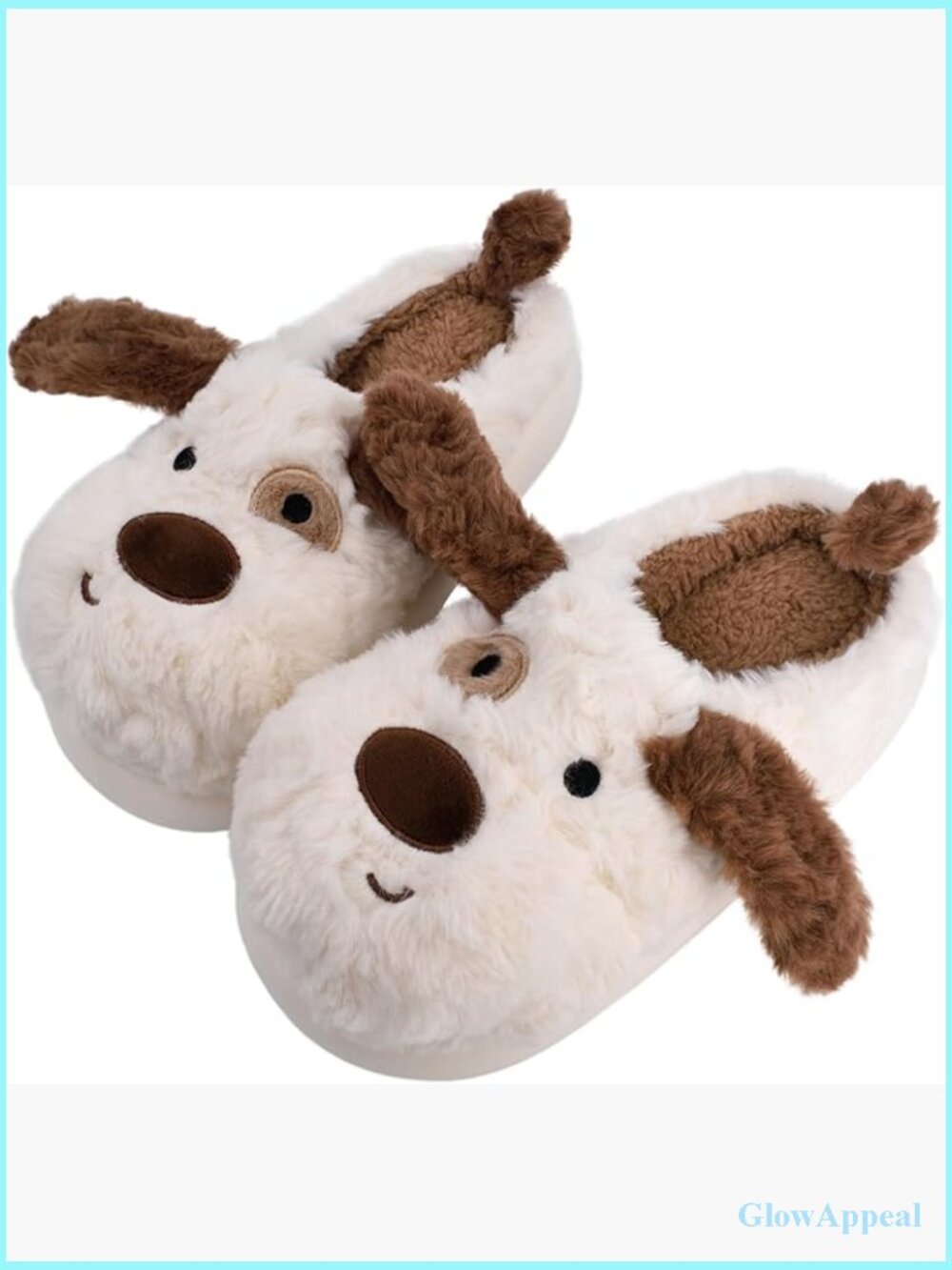 Cute Fluffy Dalmatian Dog Slippers, Warm Faux Fur House Shoes, Non-Slip Sole